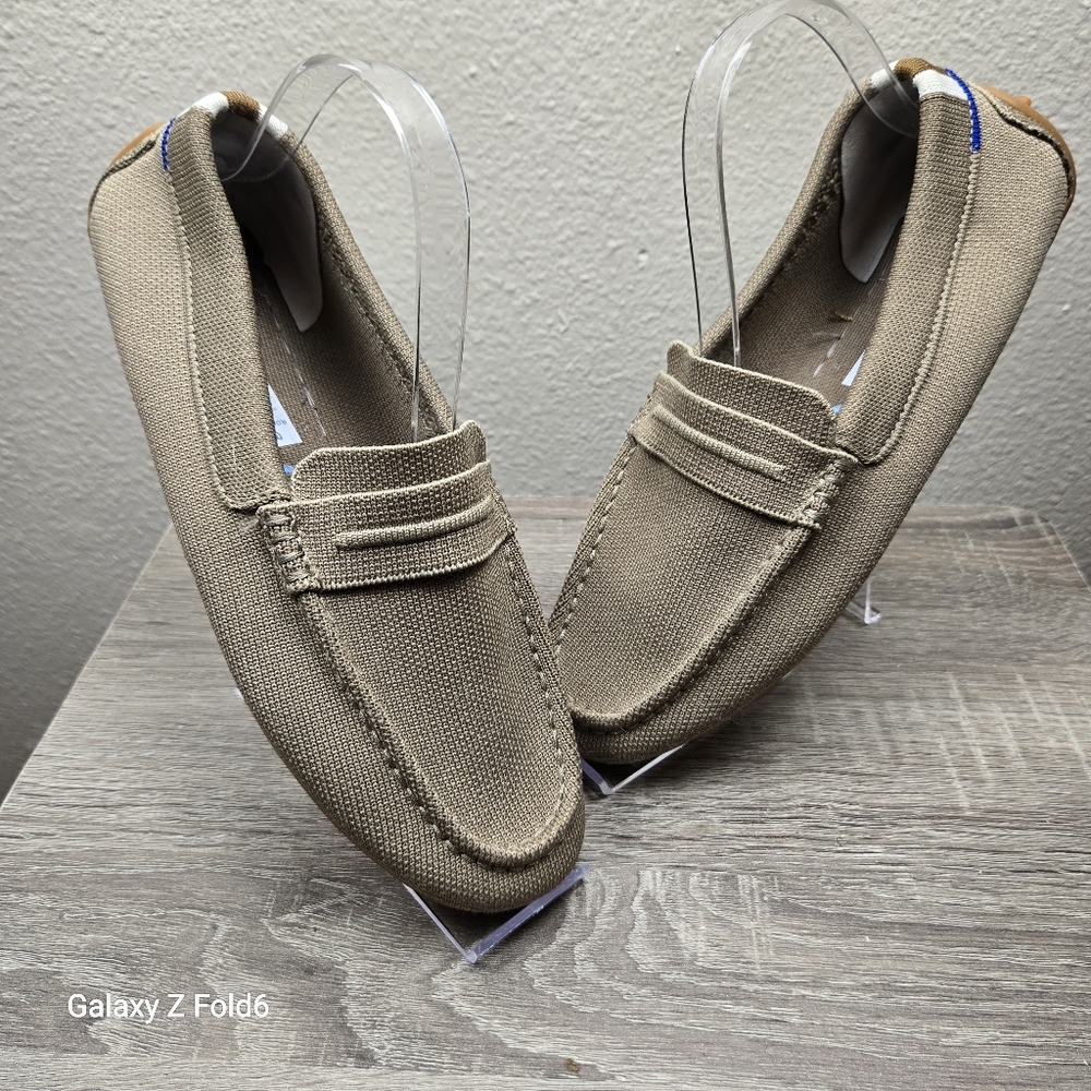 Rothy’s Women’s Loafers Tan Knit Sustainable Shoes Size 8 US / 39 EU